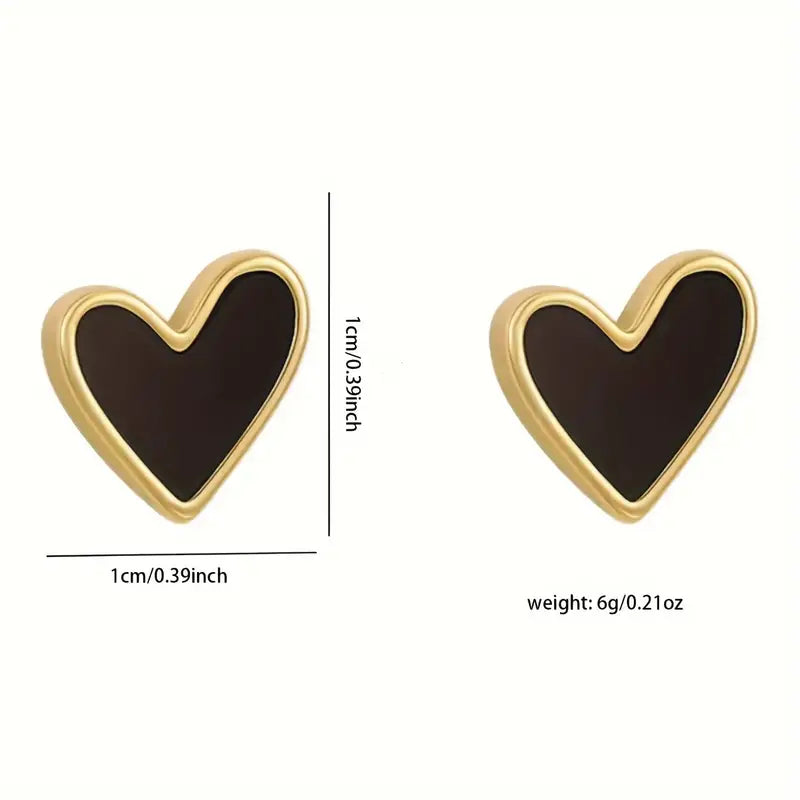 Small Heart-Shaped Stud Earrings