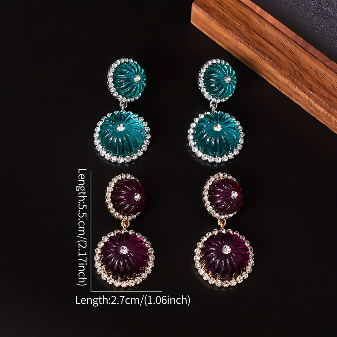 Versatile Pumpkin Rhinestone Earrings