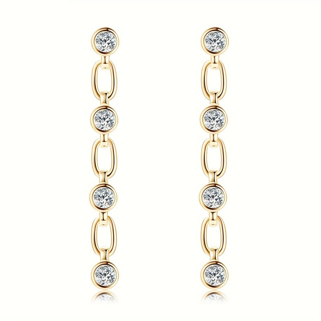 Elegant Moissanite Dangle Earrings