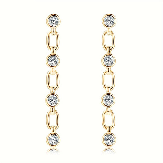 Elegant Moissanite Dangle Earrings