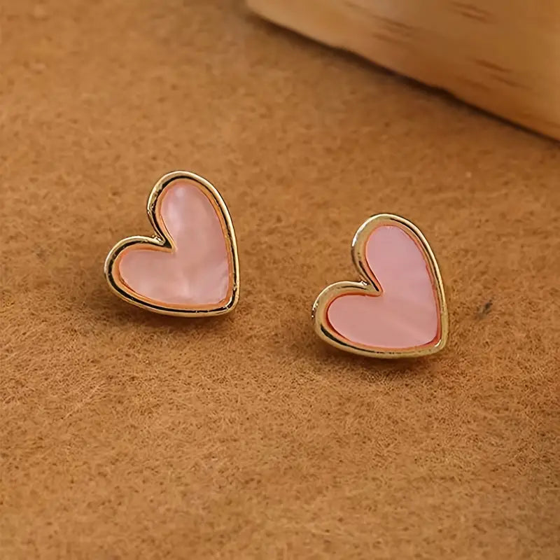 Small Heart-Shaped Stud Earrings