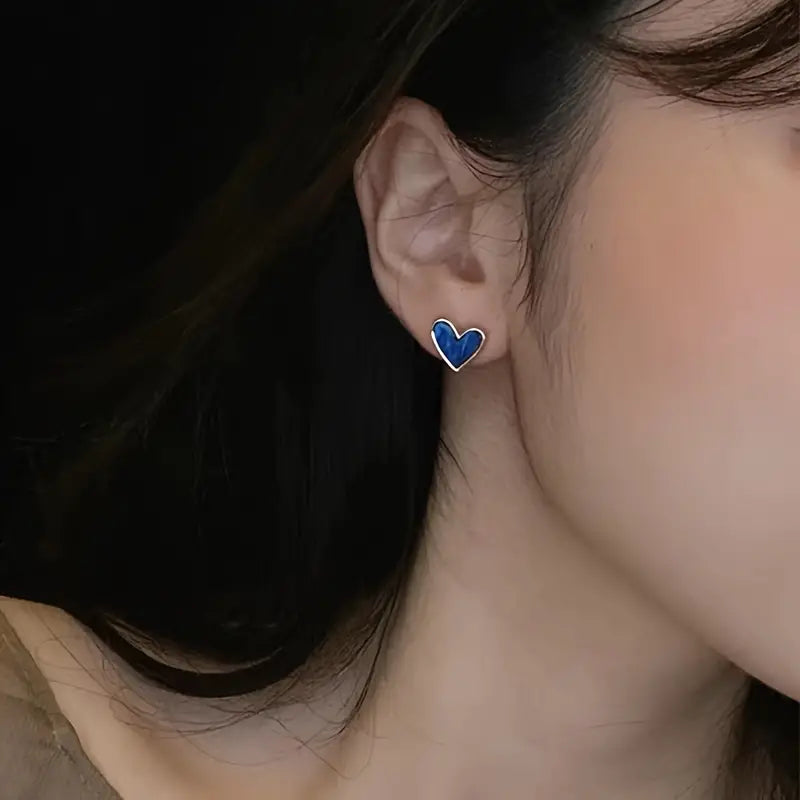 Small Heart-Shaped Stud Earrings