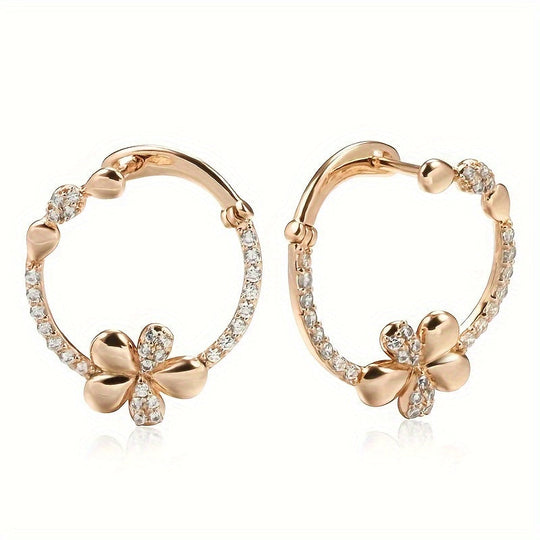Chic Floral Hoop Earrings