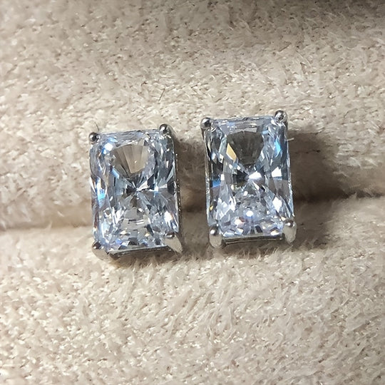 Elegant Square-Cut Zirconia Earrings