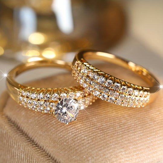 Luxury White Zirconia Ring Set