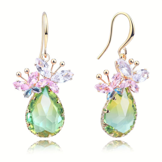 Elegant Flower Drop Dangle Earrings