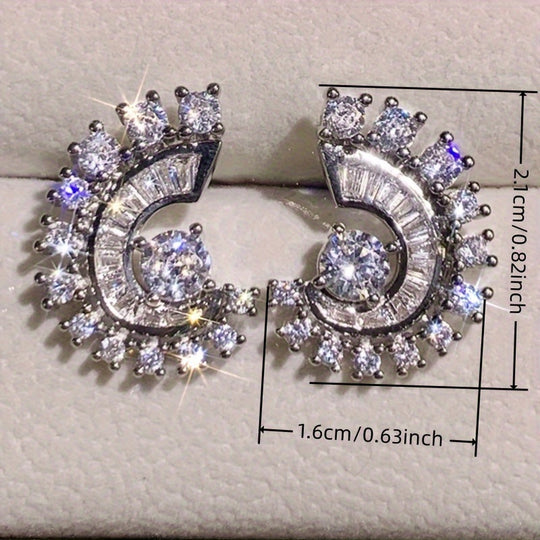 Chic Luxury Spiral Zirconia Earrings