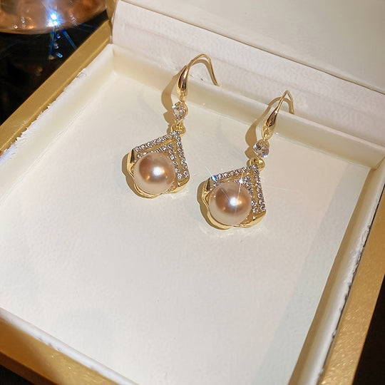 Zirconia Triangle Silver Earrings