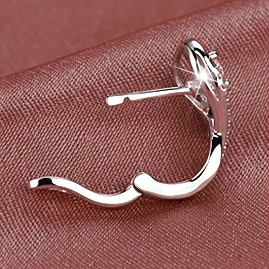 Unique Zirconia Hoop Earrings