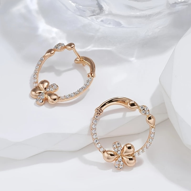 Chic Floral Hoop Earrings