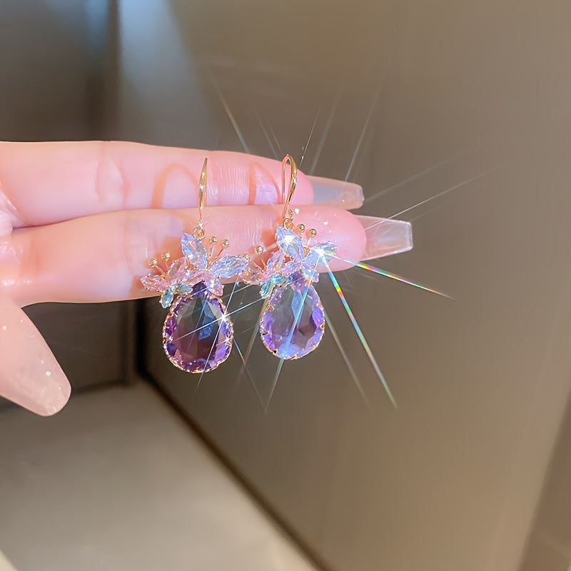 Elegant Flower Drop Dangle Earrings
