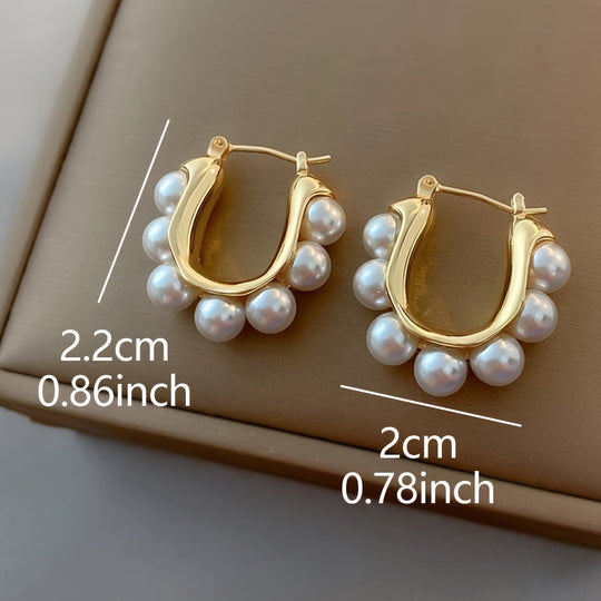 Fashionable Imitation Pearl Earrings