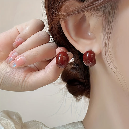 Simple Geometric Oval Fashion Earrings