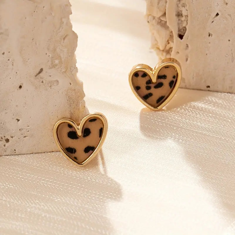 Small Heart-Shaped Stud Earrings