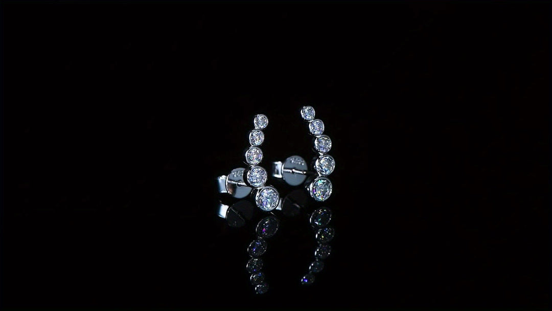 Elegant Silver Moissanite Stud Earrings