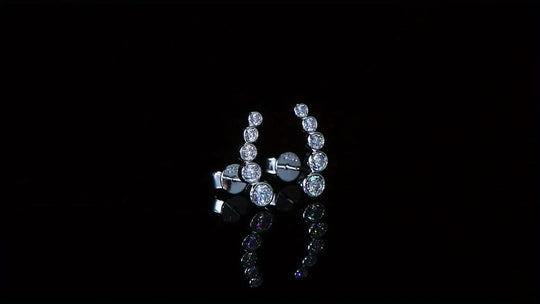 Elegant Silver Moissanite Stud Earrings