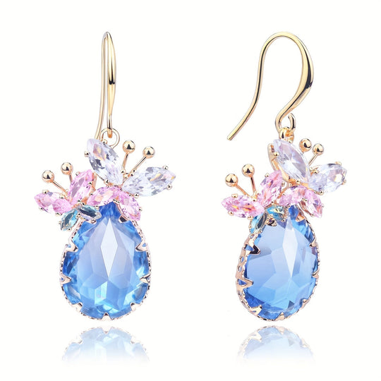 Elegant Flower Drop Dangle Earrings