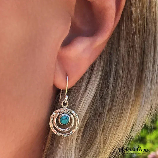 Boho Saturn Earrings Turquoise & Gold