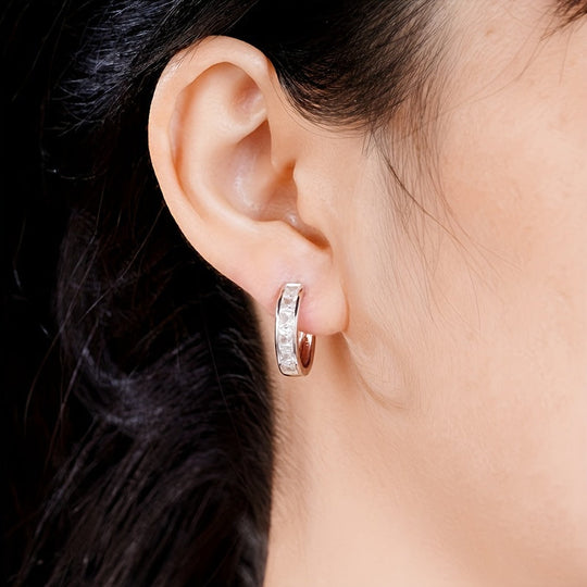 Elegant Minimalist Zirconia Hoop Earrings