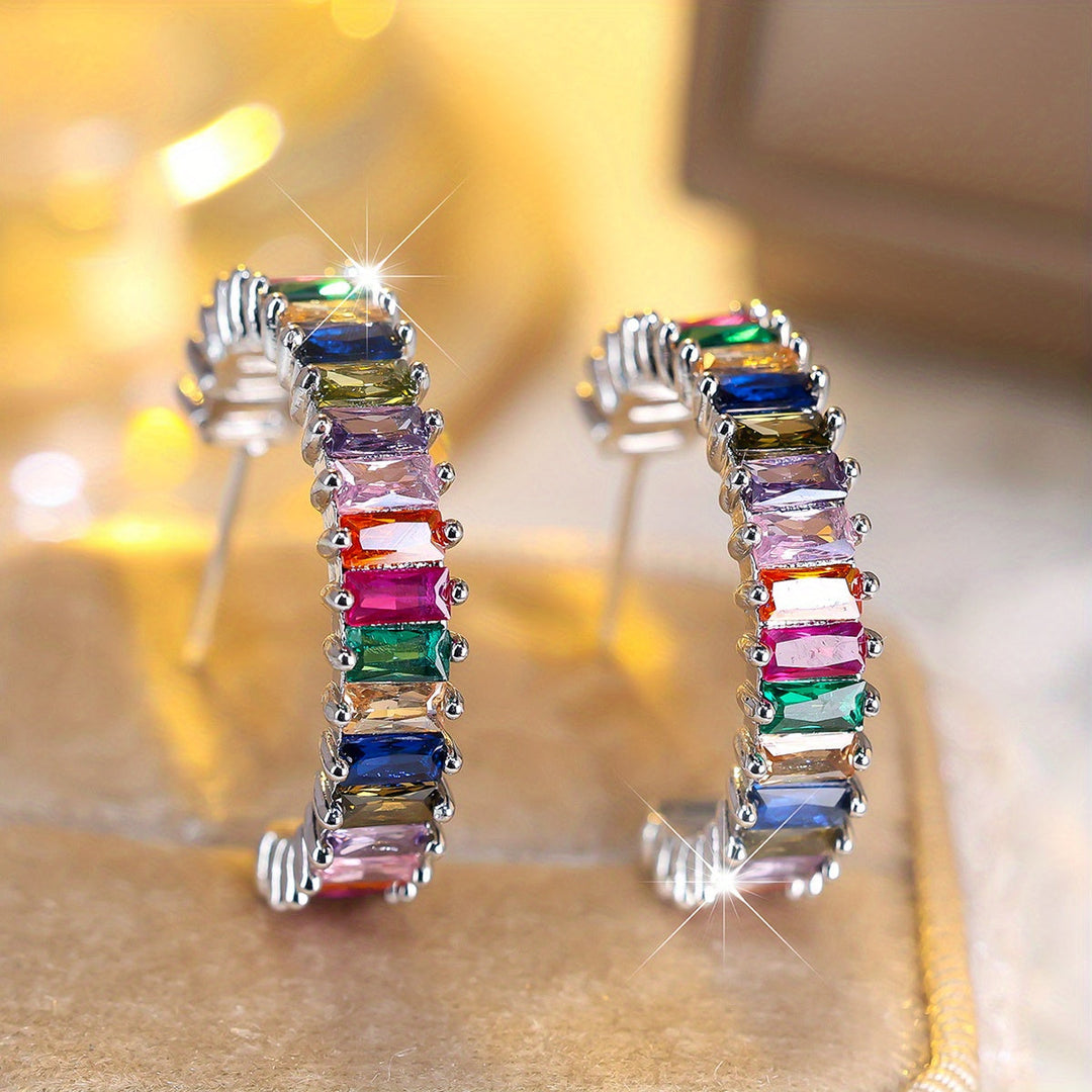 Colorful Zirconia Earrings