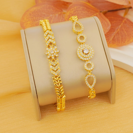 Elegant Shiny Golden Zirconia Bracelet