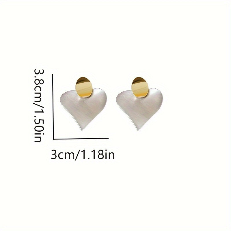 Silver Heart Design Dangle Earrings