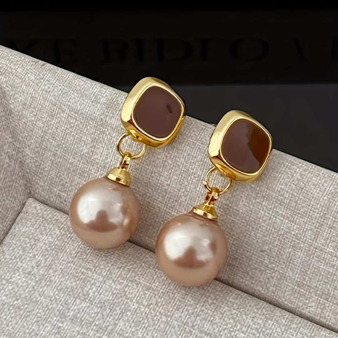 French Champagne Faux Dangle Earrings