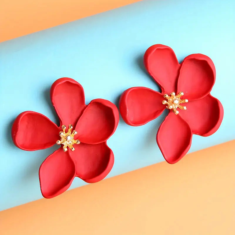 Floral-Inspired Gold Earrings