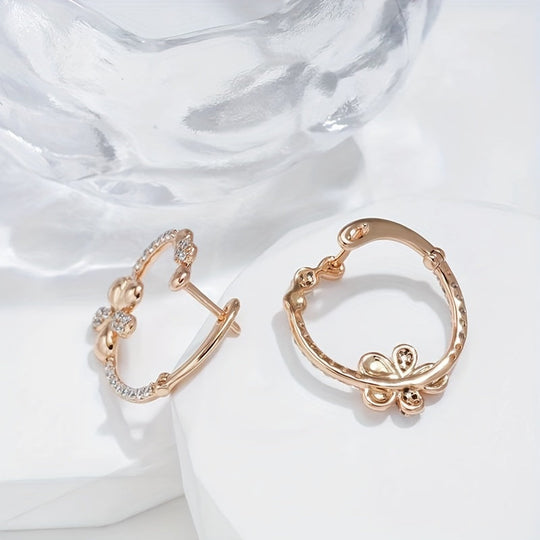 Chic Floral Hoop Earrings
