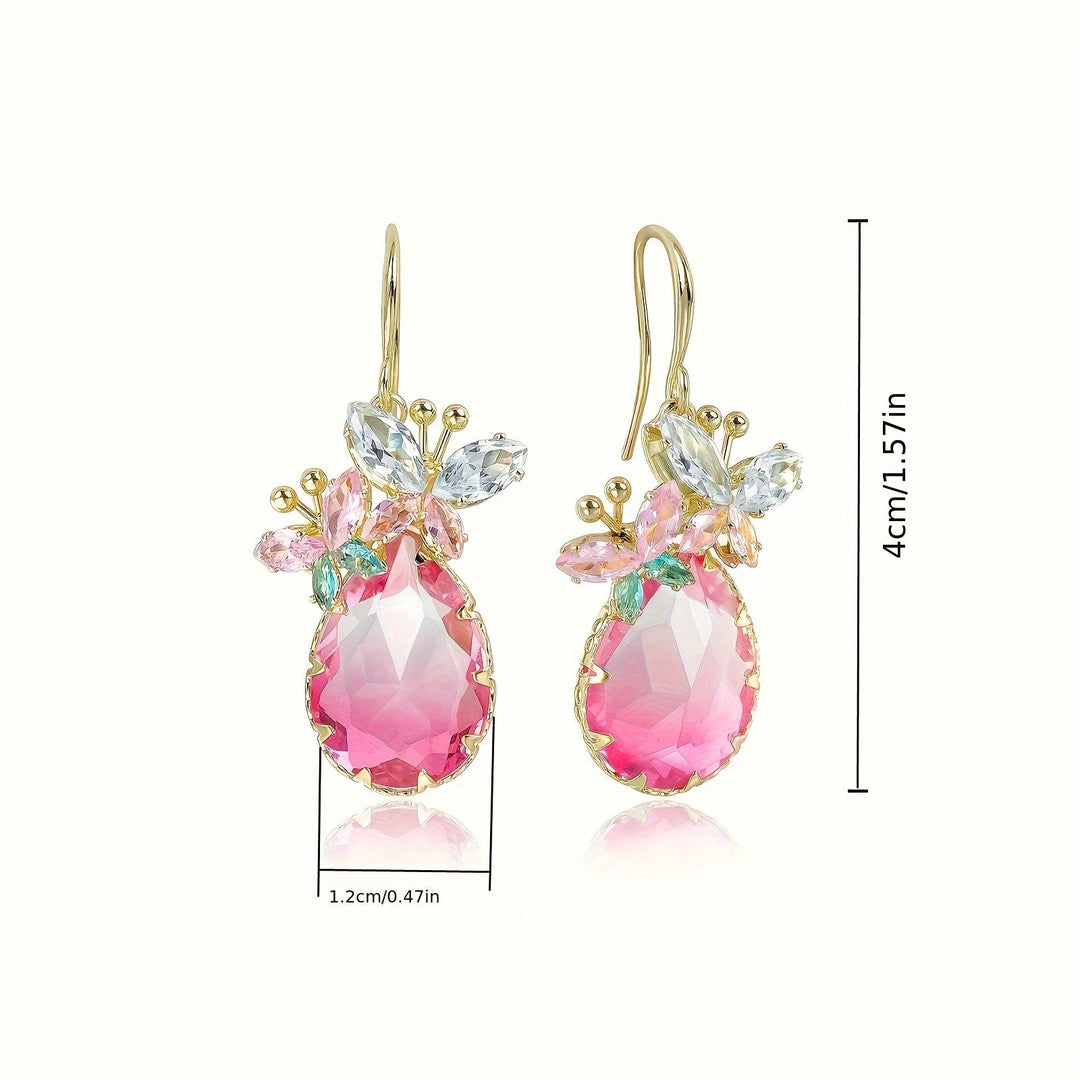 Elegant Flower Drop Dangle Earrings