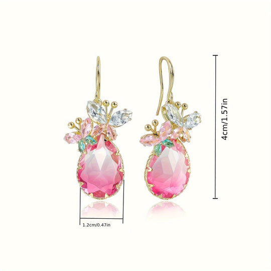 Elegant Flower Drop Dangle Earrings