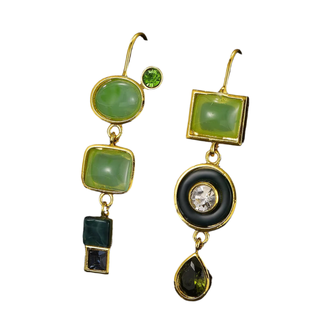 Classic Vintage Charm Green Earrings