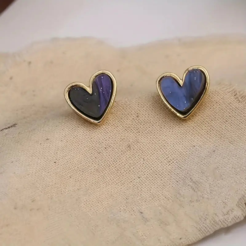 Small Heart-Shaped Stud Earrings