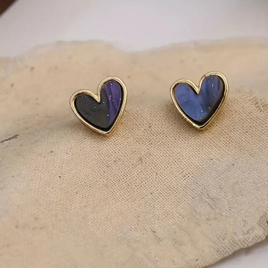 Small Heart-Shaped Stud Earrings