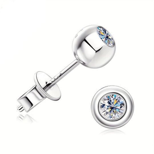 Round Moissanite Bubble Earrings