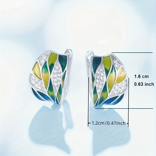 Elegant Boho Copper Zirconia Hoop Earrings