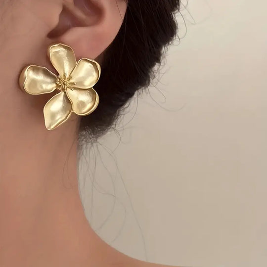 Floral-Inspired Gold Earrings