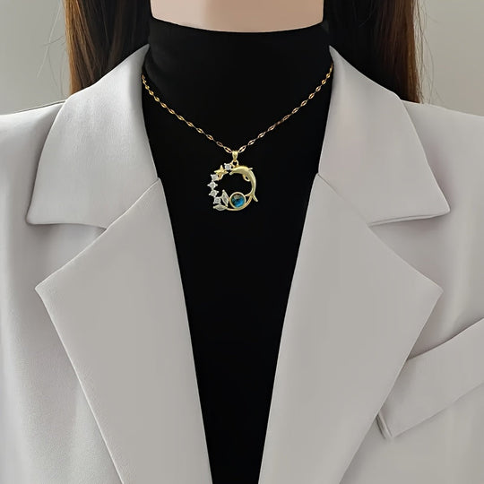 Elegant Dolphin Pendant Necklace