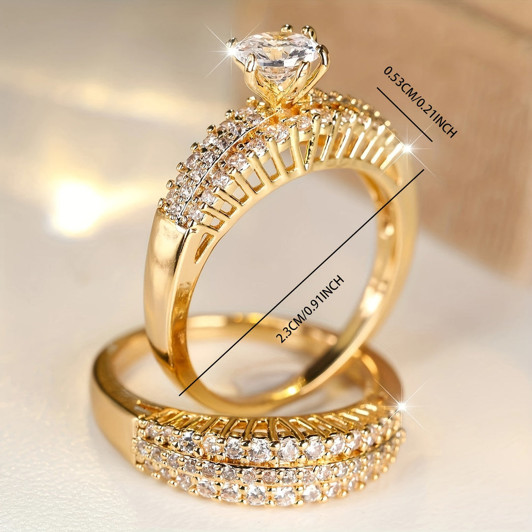 Luxury White Zirconia Ring Set