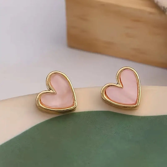 Small Heart-Shaped Stud Earrings