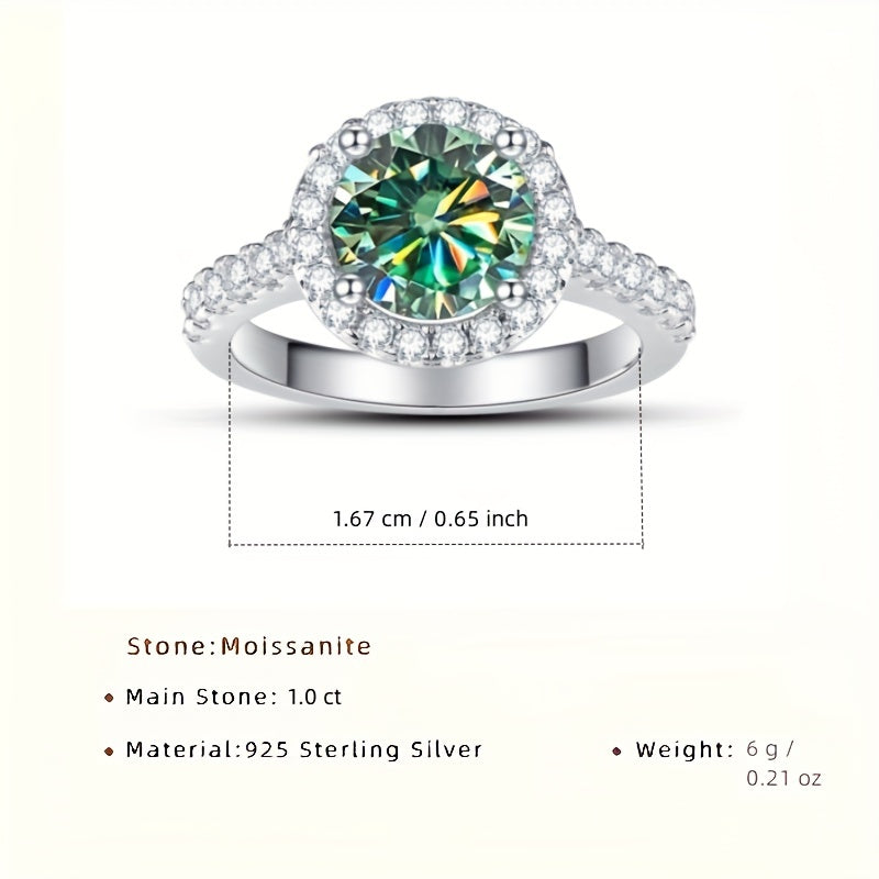 Silver Moissanite Ring
