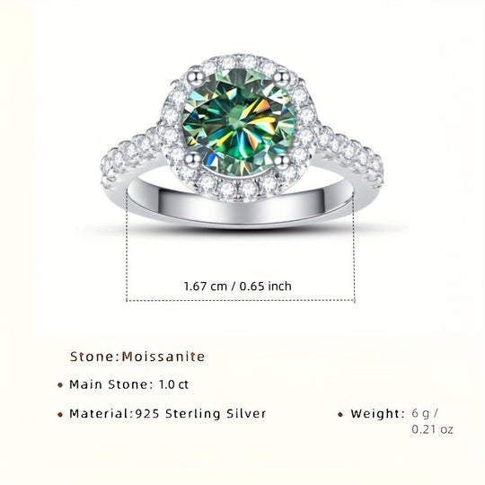 Silver Moissanite Ring