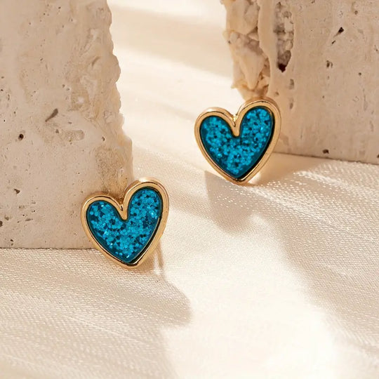 Small Heart-Shaped Stud Earrings