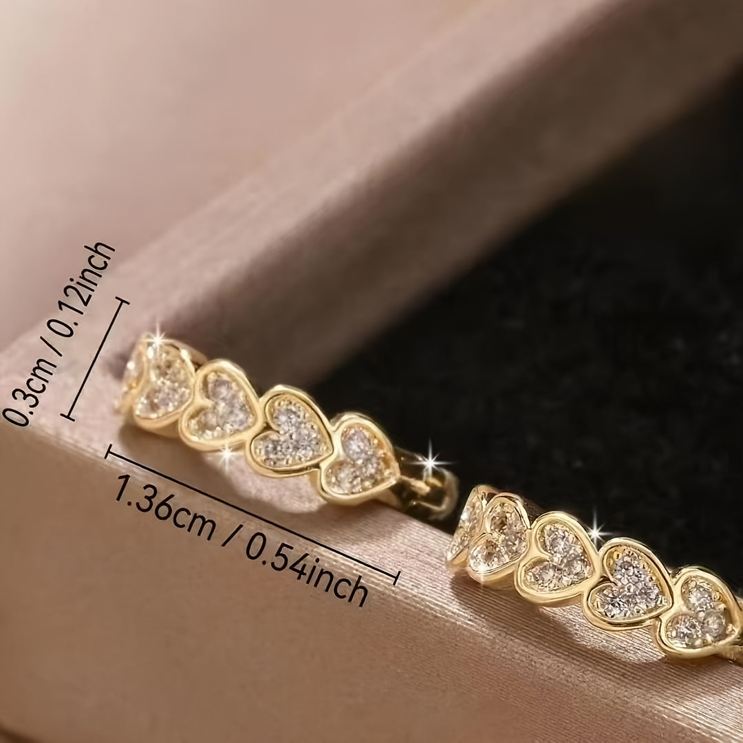 Vertical Heart Hoop Earrings