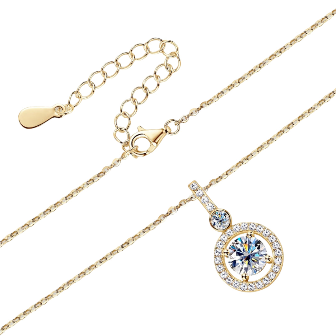 Single Strand Moissanite Pendant Necklace