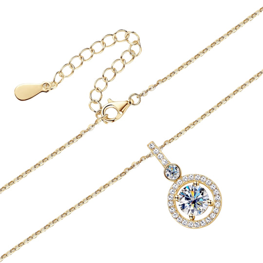 Single Strand Moissanite Pendant Necklace