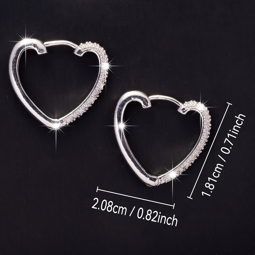Simple Heart Hoop Earrings