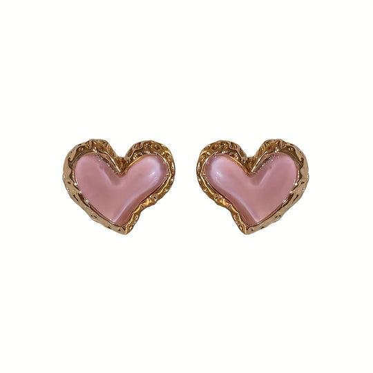 Sweet Peach Hearts Earrings