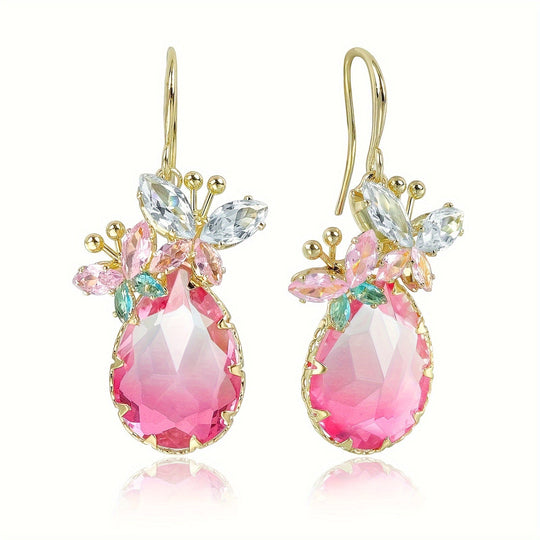 Elegant Flower Drop Dangle Earrings