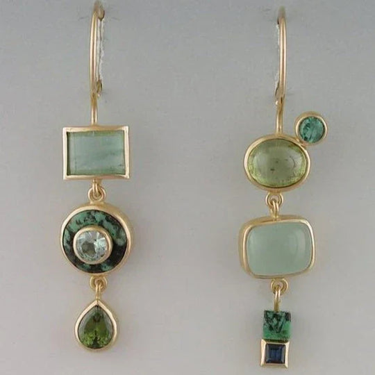 Classic Vintage Charm Green Earrings